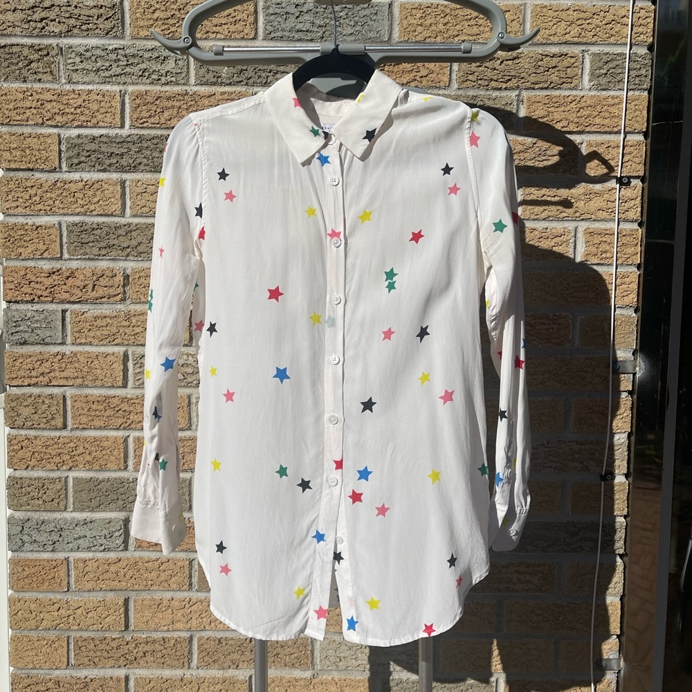 Equipment White Silk Star Print Shirt – Size XS